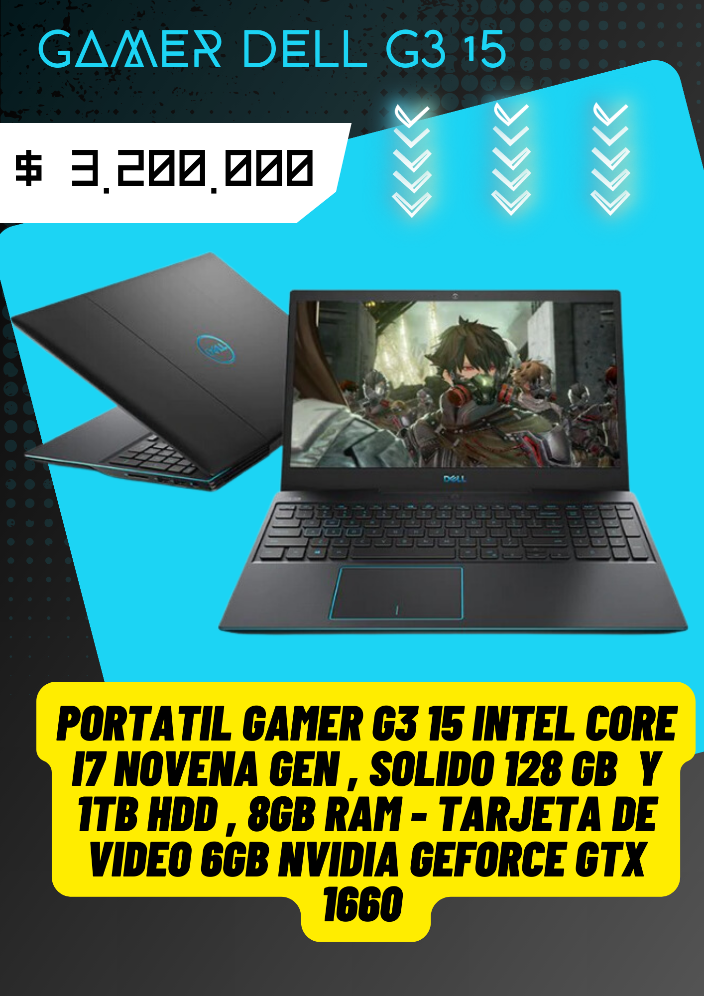 Portátil Gamer Dell G3 15